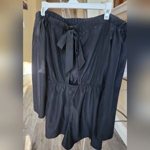 Beautiful black, off- shoulder romper! Romeo & Juliet Couture. Size Small